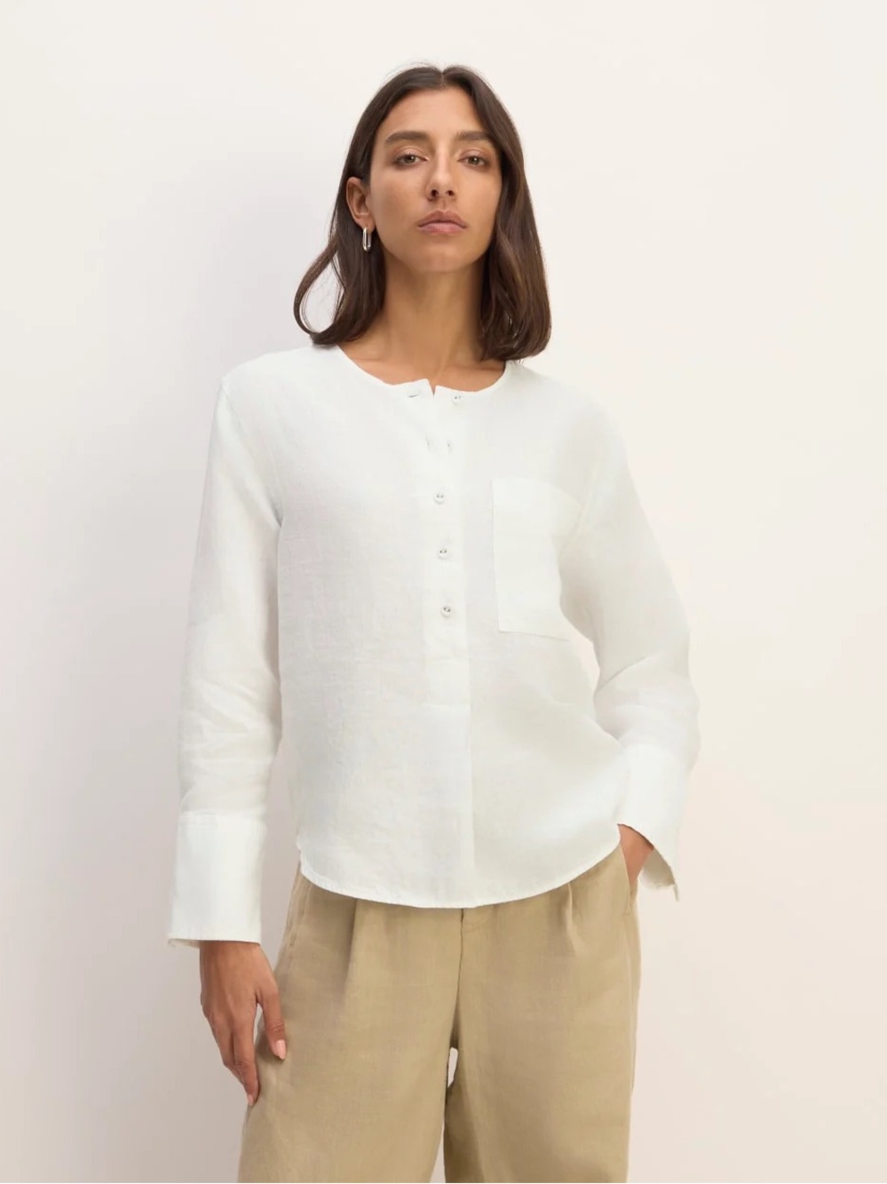 Everlane white cotton popover blouse - Picture 2 of 6
